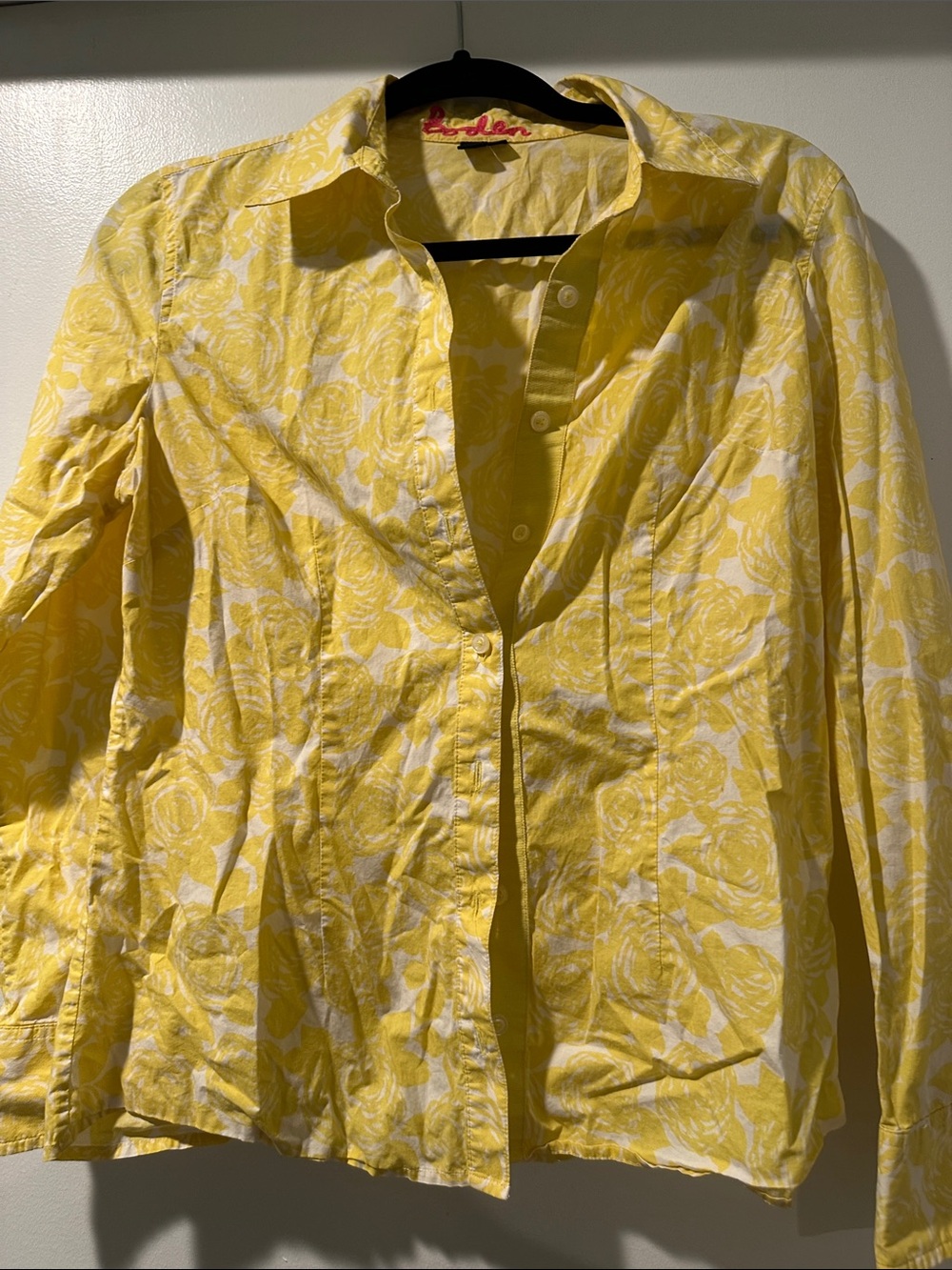 Boden Yellow and White Floral Shirt Jacket